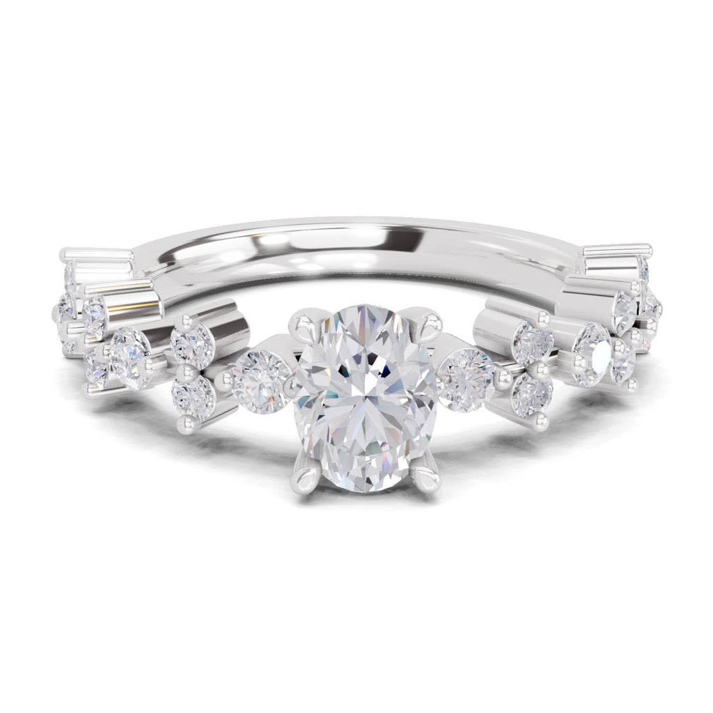 1.24 Ct Oval Shape Solitaire Diamond Ring