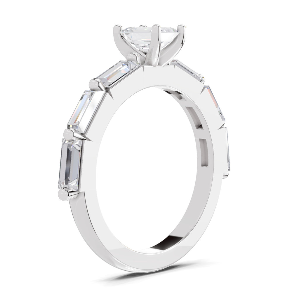 1.4 Ct Emerald Shape Solitaire Diamond Ring