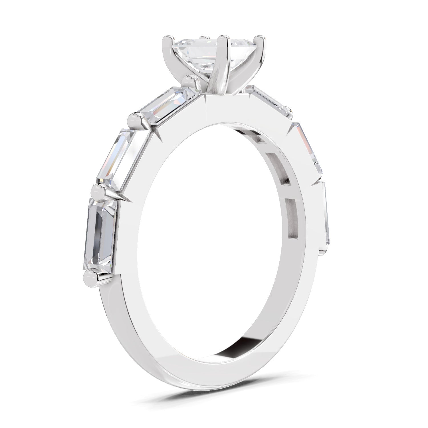 1.4 Ct Emerald Shape Solitaire Diamond Ring
