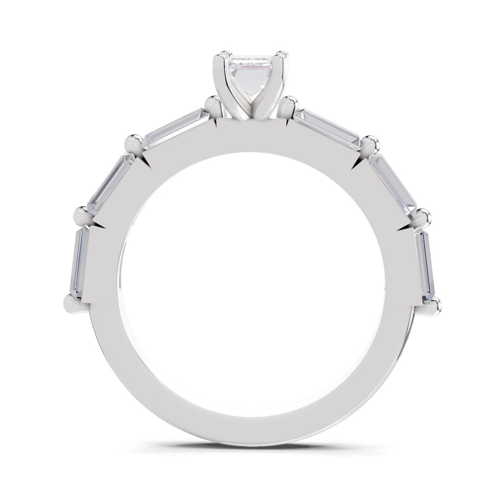 1.4 Ct Emerald Shape Solitaire Diamond Ring