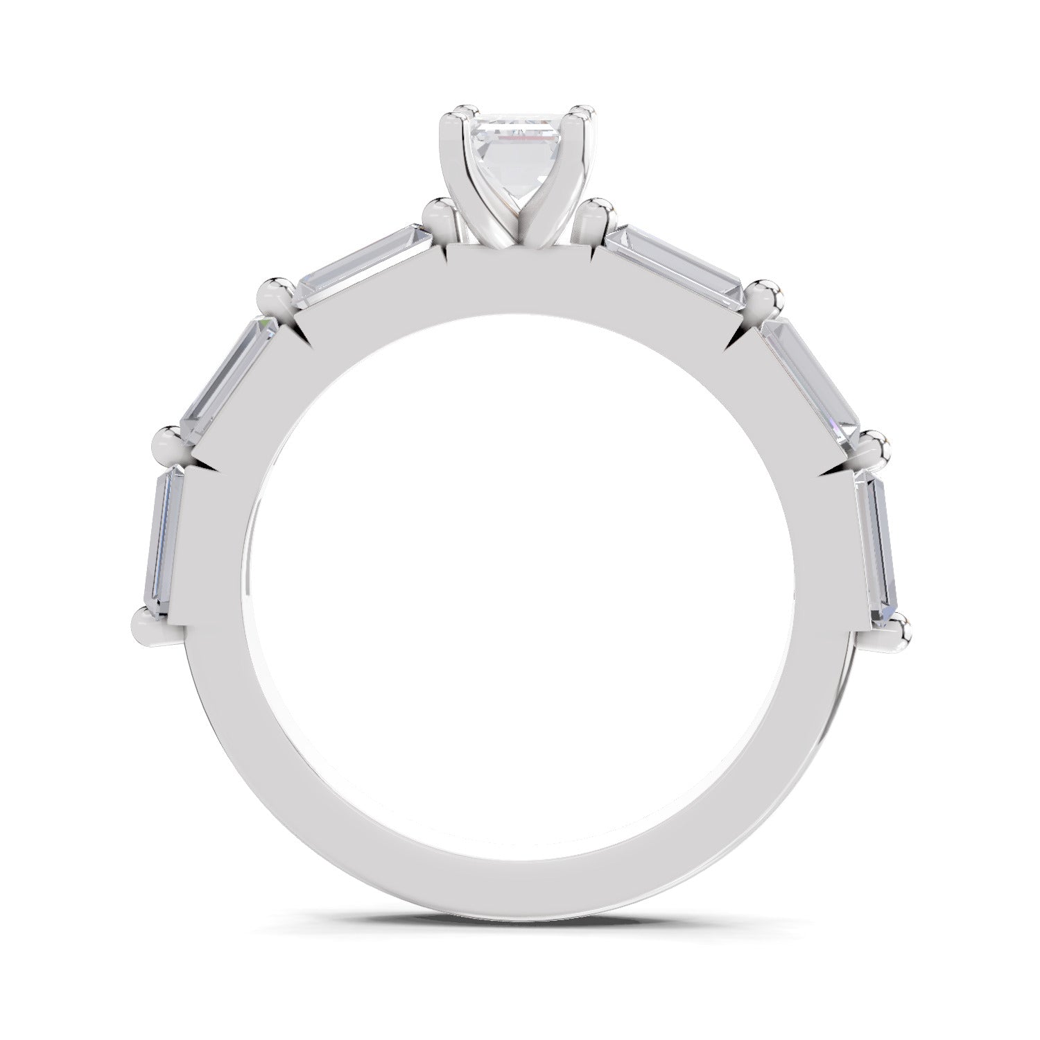 1.4 Ct Emerald Shape Solitaire Diamond Ring