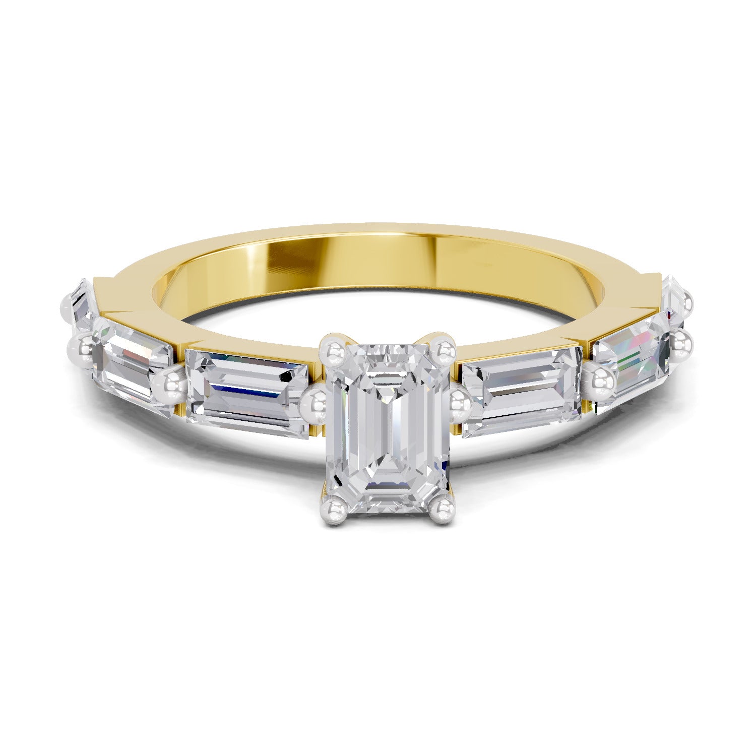 1.4 Ct Emerald Shape Solitaire Diamond Ring