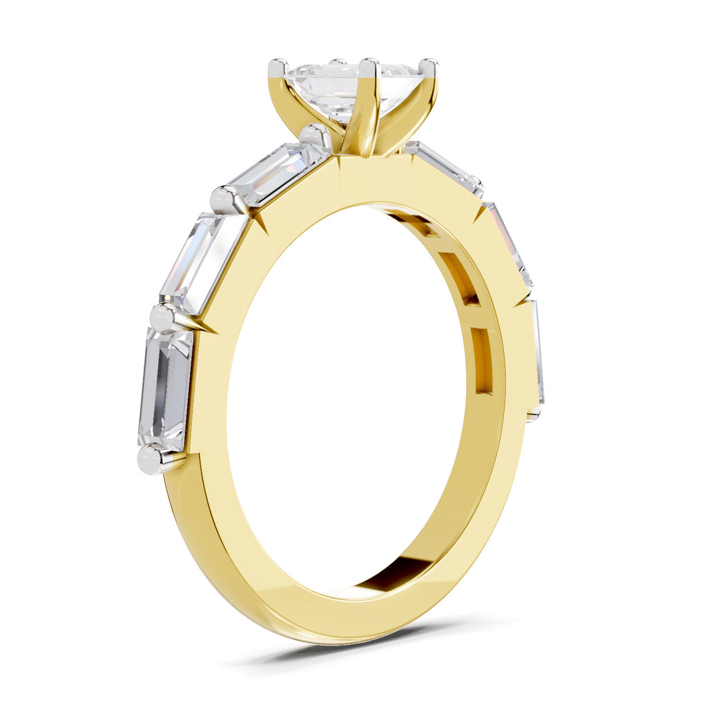 1.4 Ct Emerald Shape Solitaire Diamond Ring