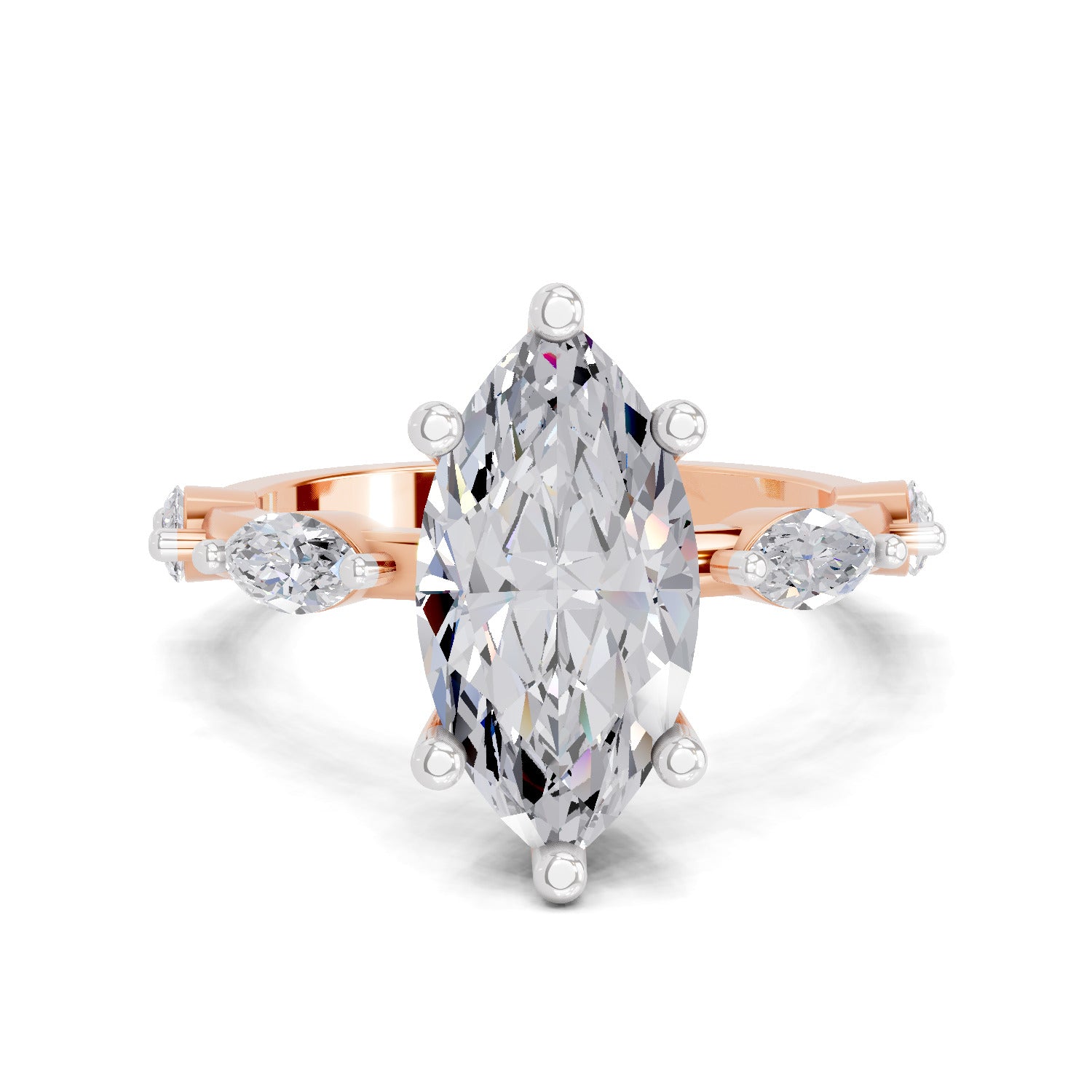 3.6 Ct Marquise Shape Solitaire Diamond Ring