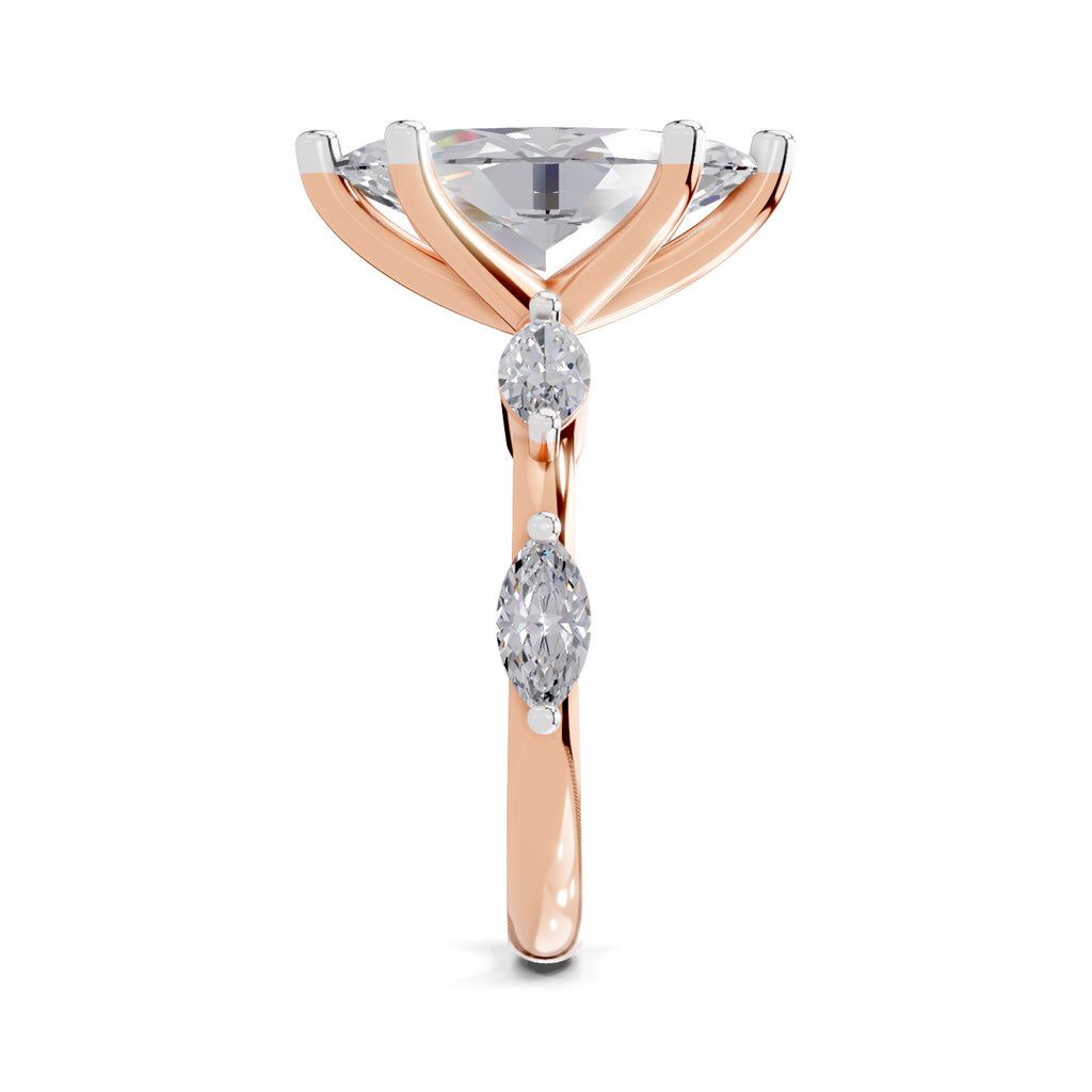 3.6 Ct Marquise Shape Solitaire Diamond Ring