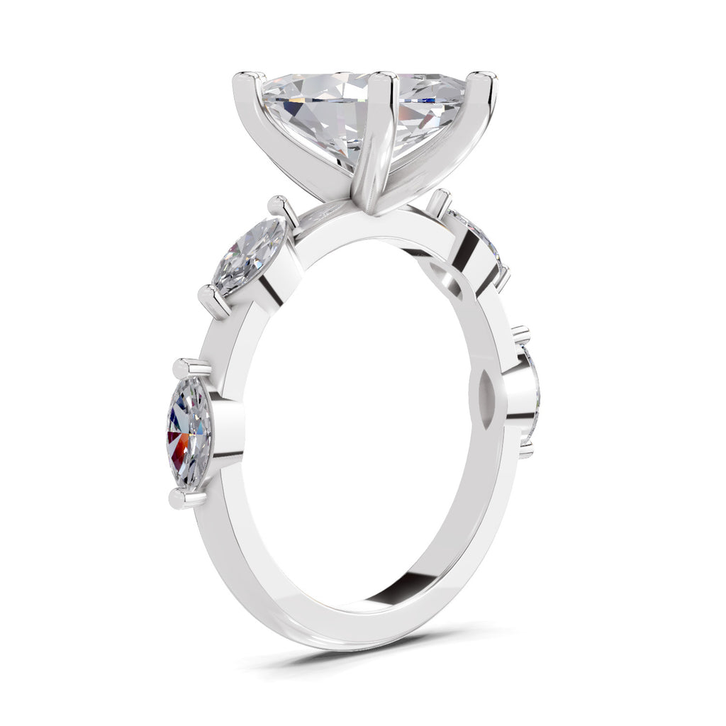 3.6 Ct Marquise Shape Solitaire Diamond Ring