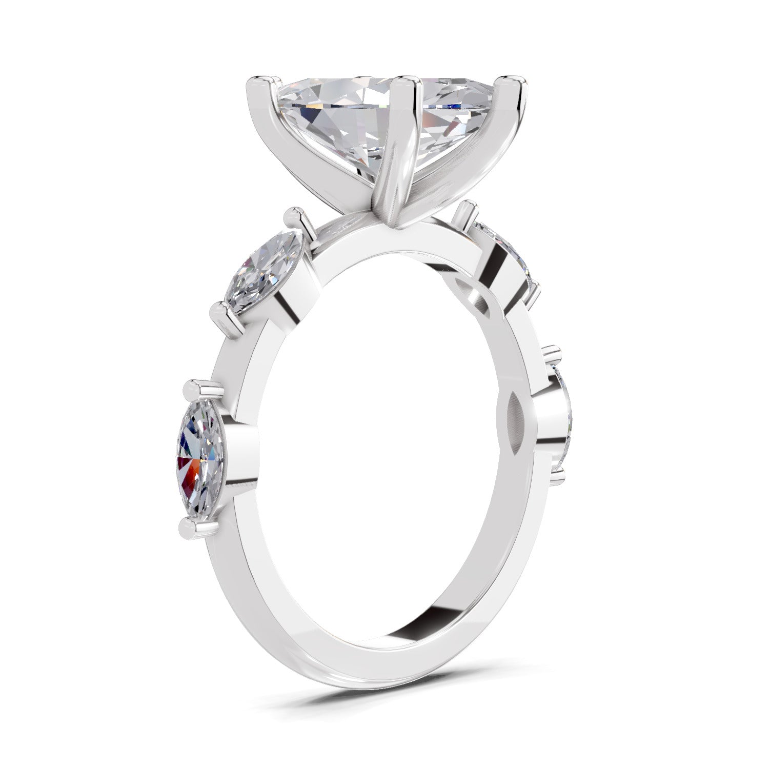 3.6 Ct Marquise Shape Solitaire Diamond Ring
