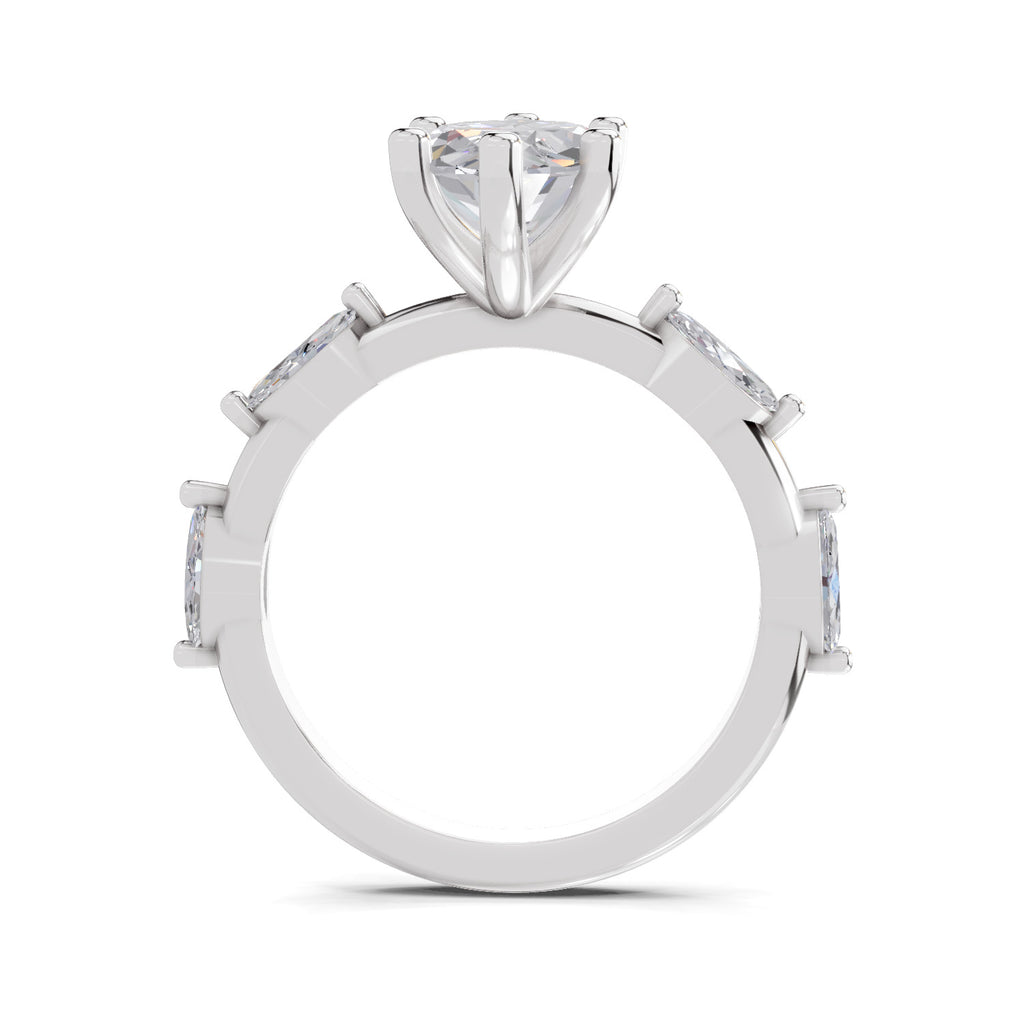 3.6 Ct Marquise Shape Solitaire Diamond Ring