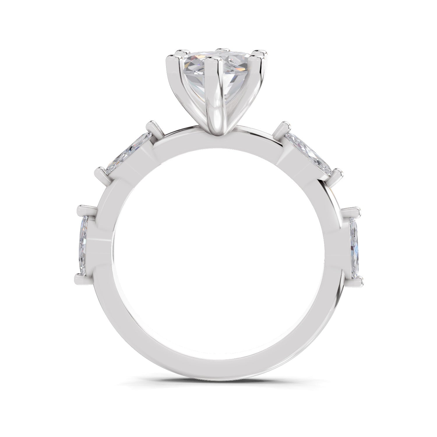 3.6 Ct Marquise Shape Solitaire Diamond Ring