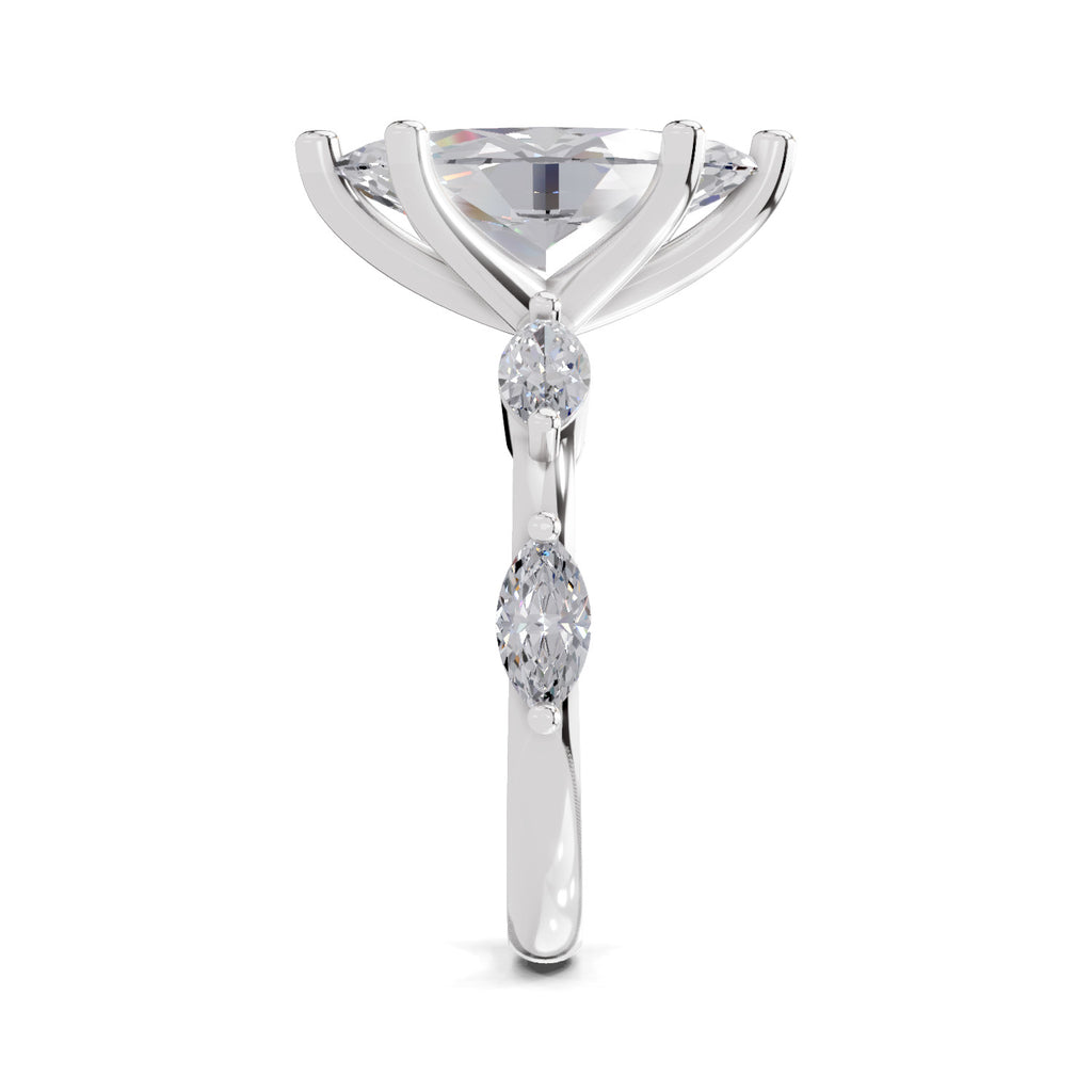 3.6 Ct Marquise Shape Solitaire Diamond Ring
