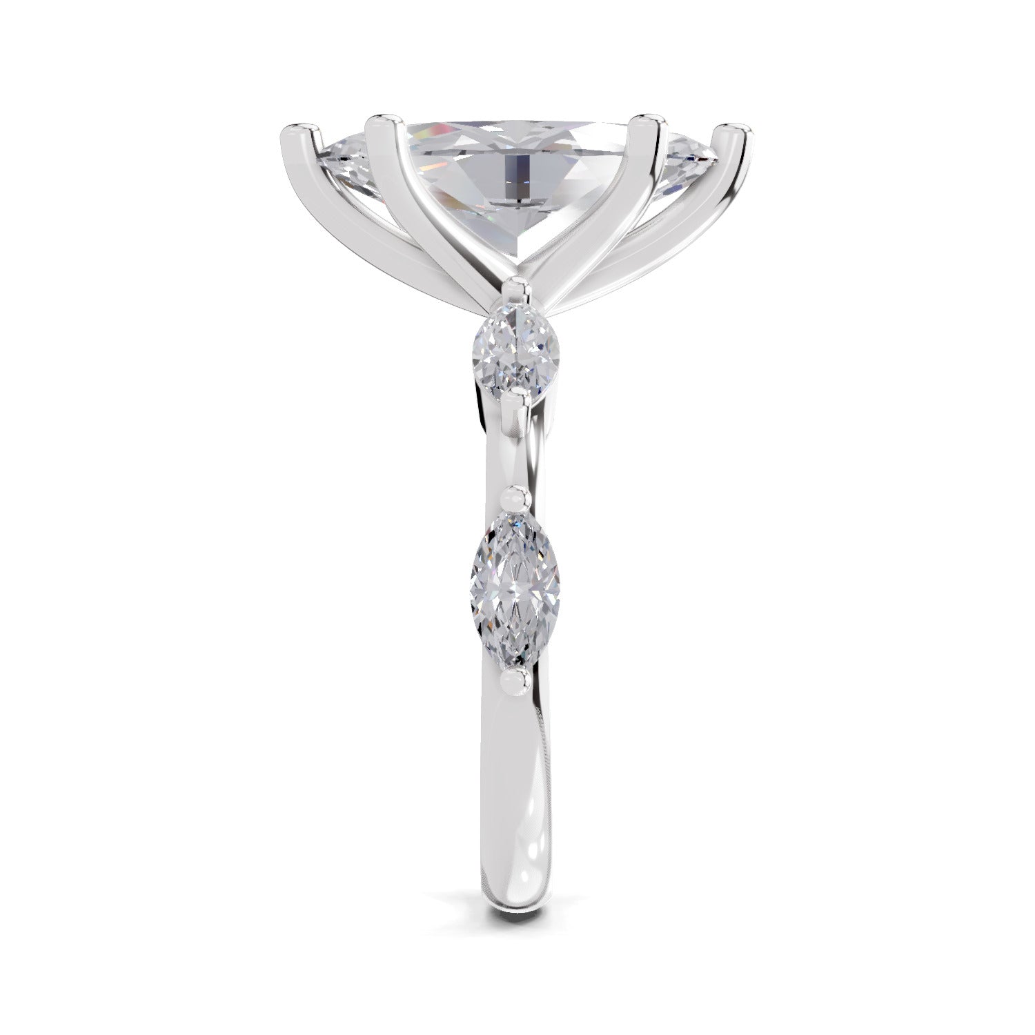 3.6 Ct Marquise Shape Solitaire Diamond Ring