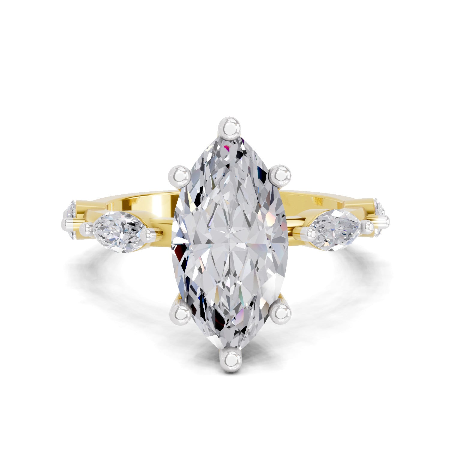 3.6 Ct Marquise Shape Solitaire Diamond Ring