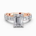 Lab Grown Diamond 3.41 Carat Emerald Diamond Ring 14KW