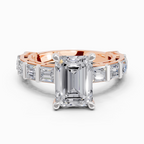 Lab Grown Diamond 3.41 Carat Emerald Diamond Ring 14KW