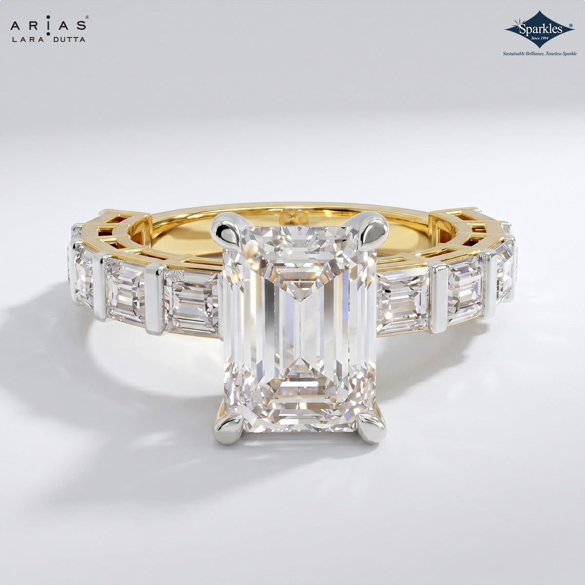 Arias by Lara Dutta Emerald Diamond Ring