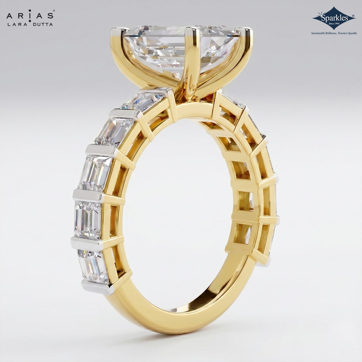 Arias by Lara Dutta Emerald Diamond Ring