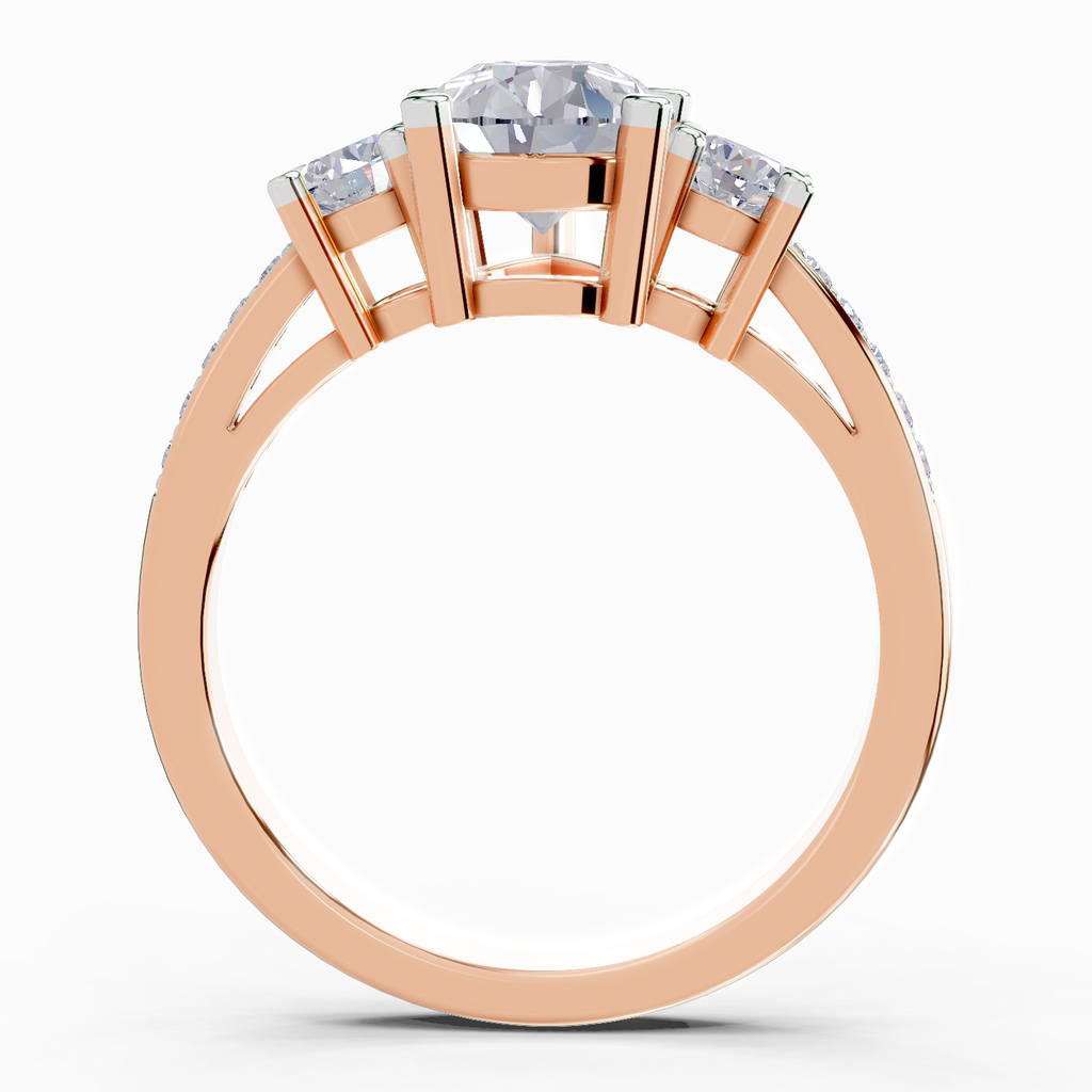 Lab Grown Diamond 2.36 Carat Pear Shape Stone Ring 14KY