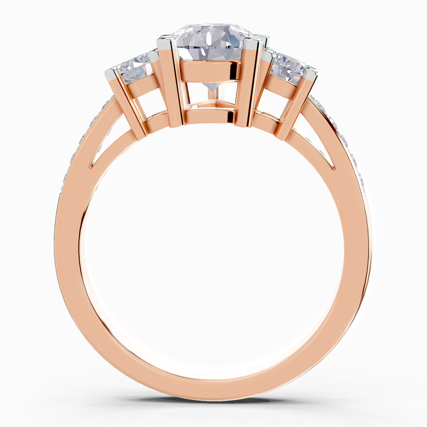Lab Grown Diamond 2.36 Carat Pear Shape Stone Ring 14KY