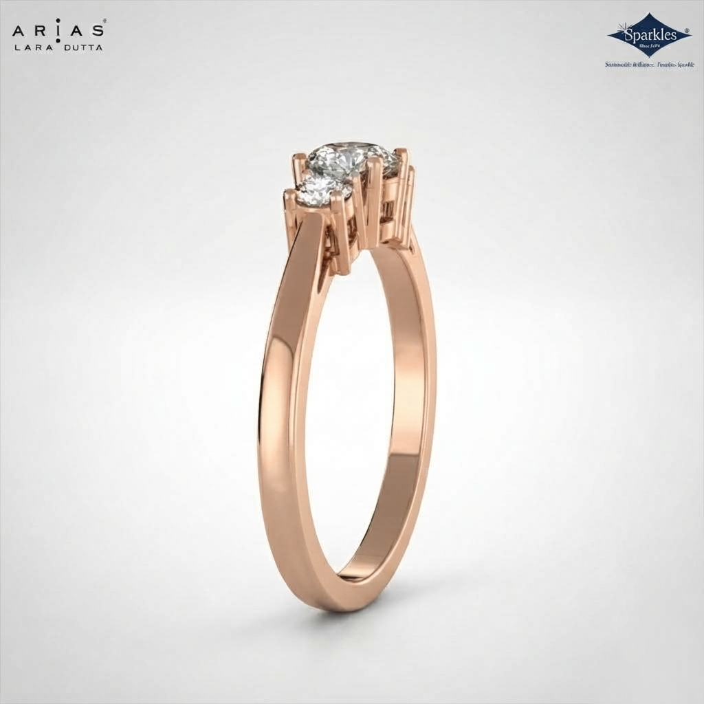 Arias by Lara Dutta Regal Signature Three-Stone Diamond Ring