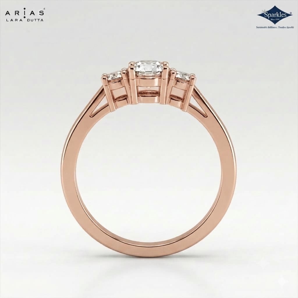 Arias by Lara Dutta Regal Signature Three-Stone Diamond Ring