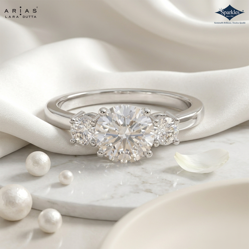 Arias by Lara Dutta Signature Three-Stone Trilogy Ring