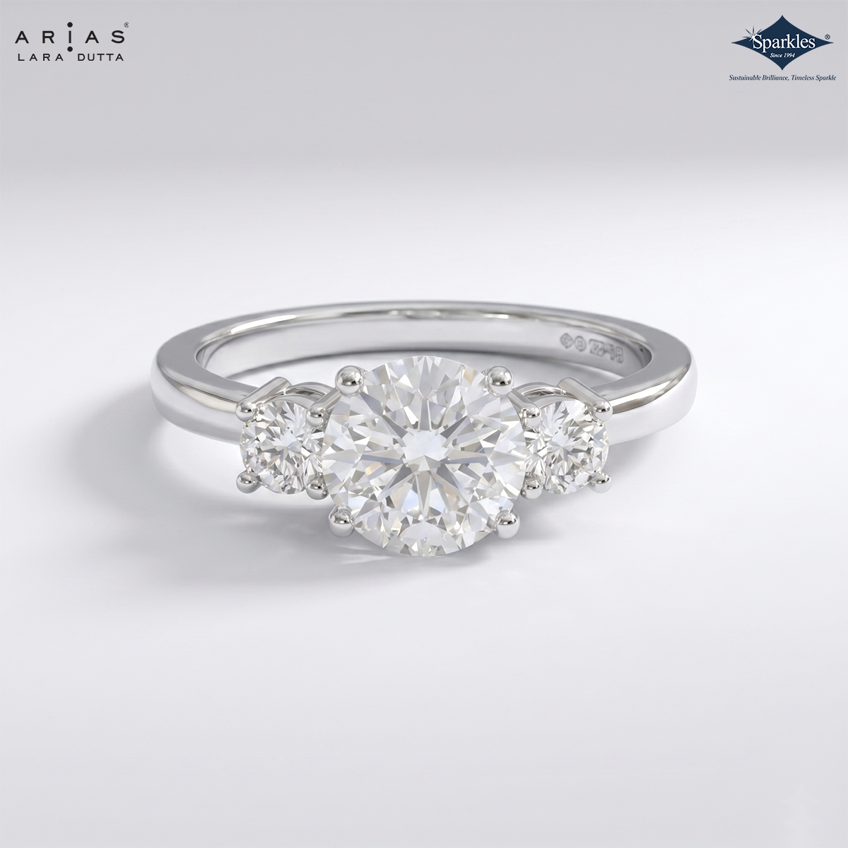 Arias by Lara Dutta Regal Signature Three-Stone Diamond Ring