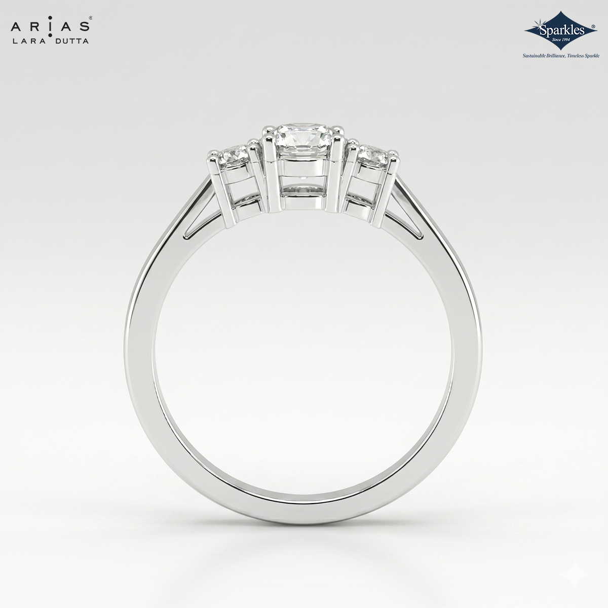 Arias by Lara Dutta Regal Signature Three-Stone Diamond Ring