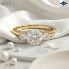 Arias by Lara Dutta Regal Signature Three-Stone Diamond Ring