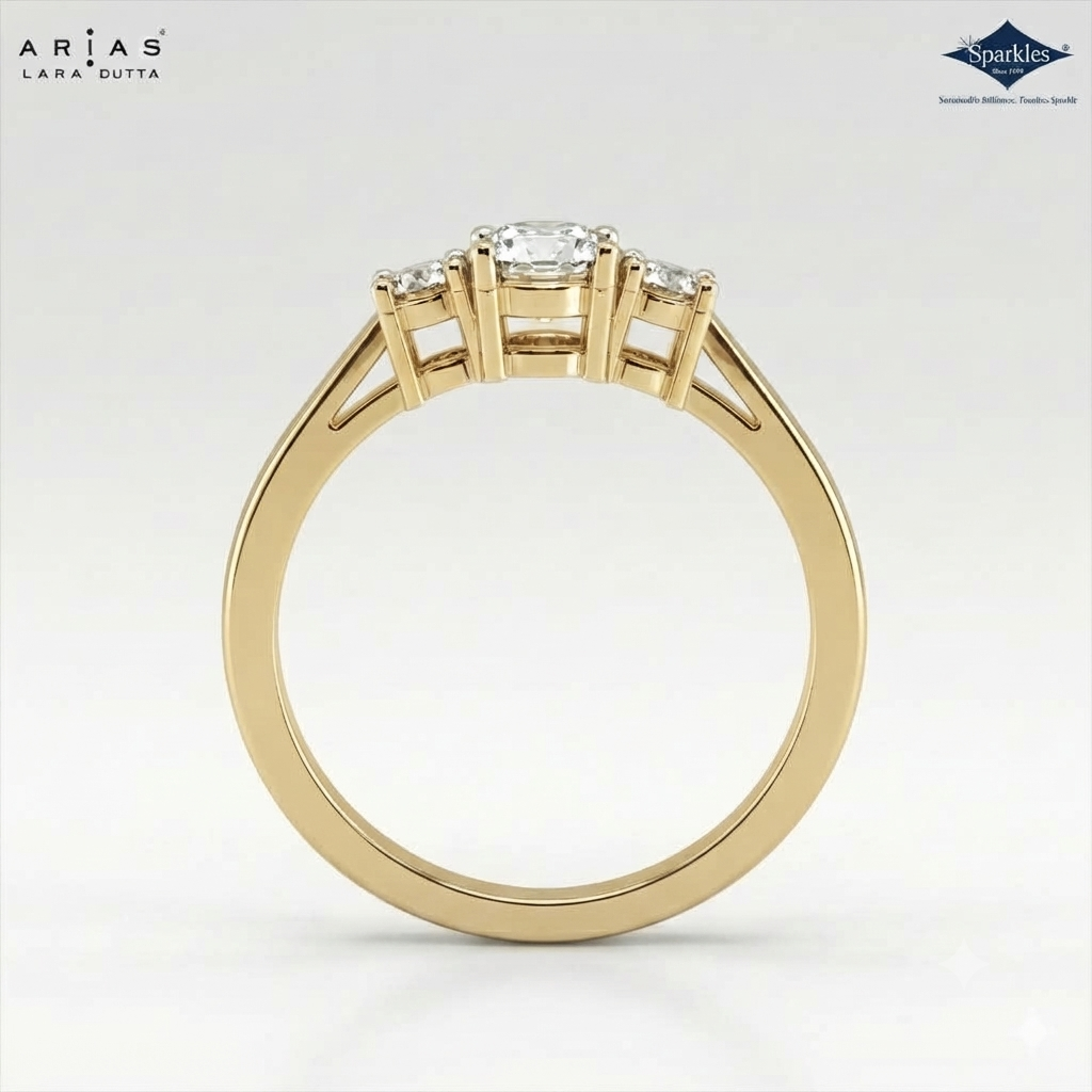 Arias by Lara Dutta Regal Signature Three-Stone Diamond Ring