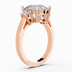 4.23 Carat Cushion Shape Three Stone Engagement Ring
