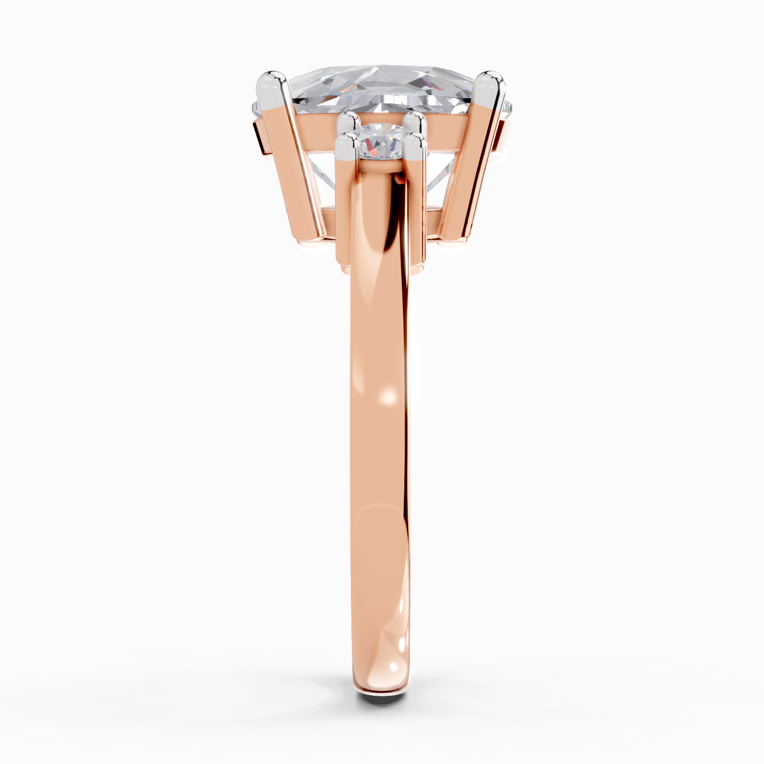 4.23 Carat Cushion Shape Three Stone Engagement Ring