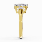 4.23 Carat Cushion Shape Three Stone Engagement Ring