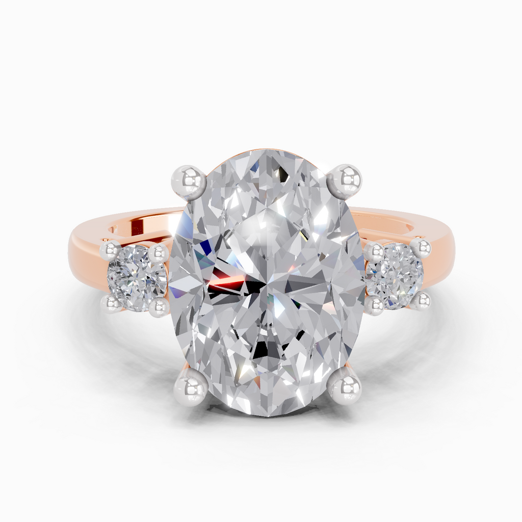 5.23 Carat Oval Trilogy Engagement Ring