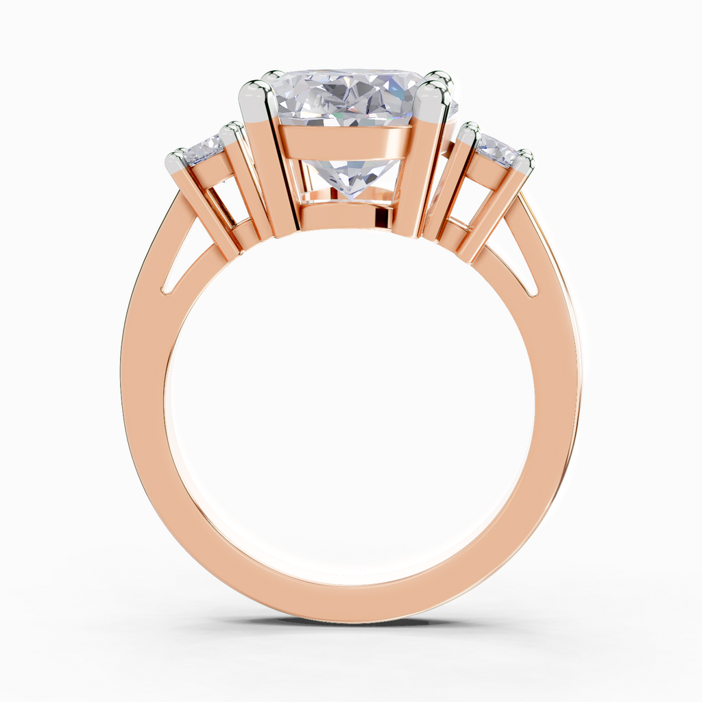 5.23 Carat Oval Trilogy Engagement Ring