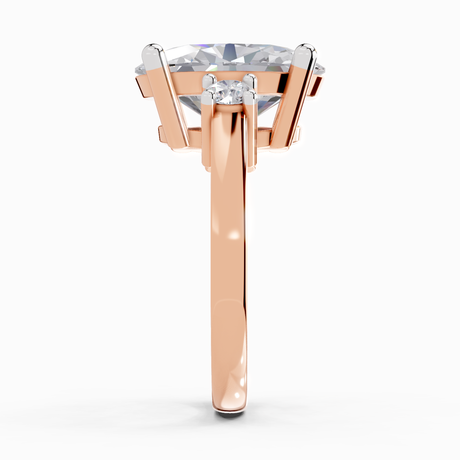5.23 Carat Oval Trilogy Engagement Ring
