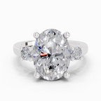 5.23 Carat Oval Trilogy Engagement Ring