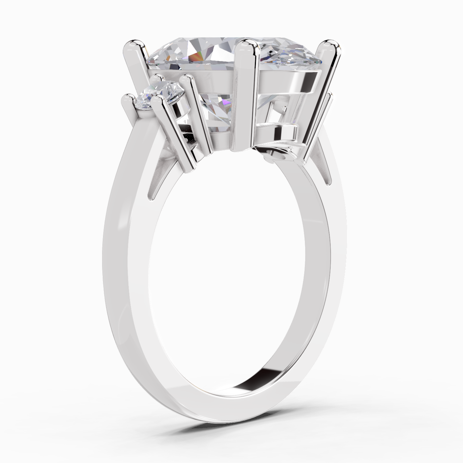 5.23 Carat Oval Trilogy Engagement Ring