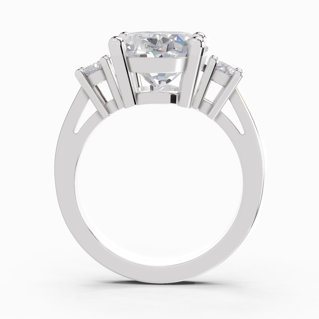5.23 Carat Oval Trilogy Engagement Ring