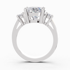 5.23 Carat Oval Trilogy Engagement Ring