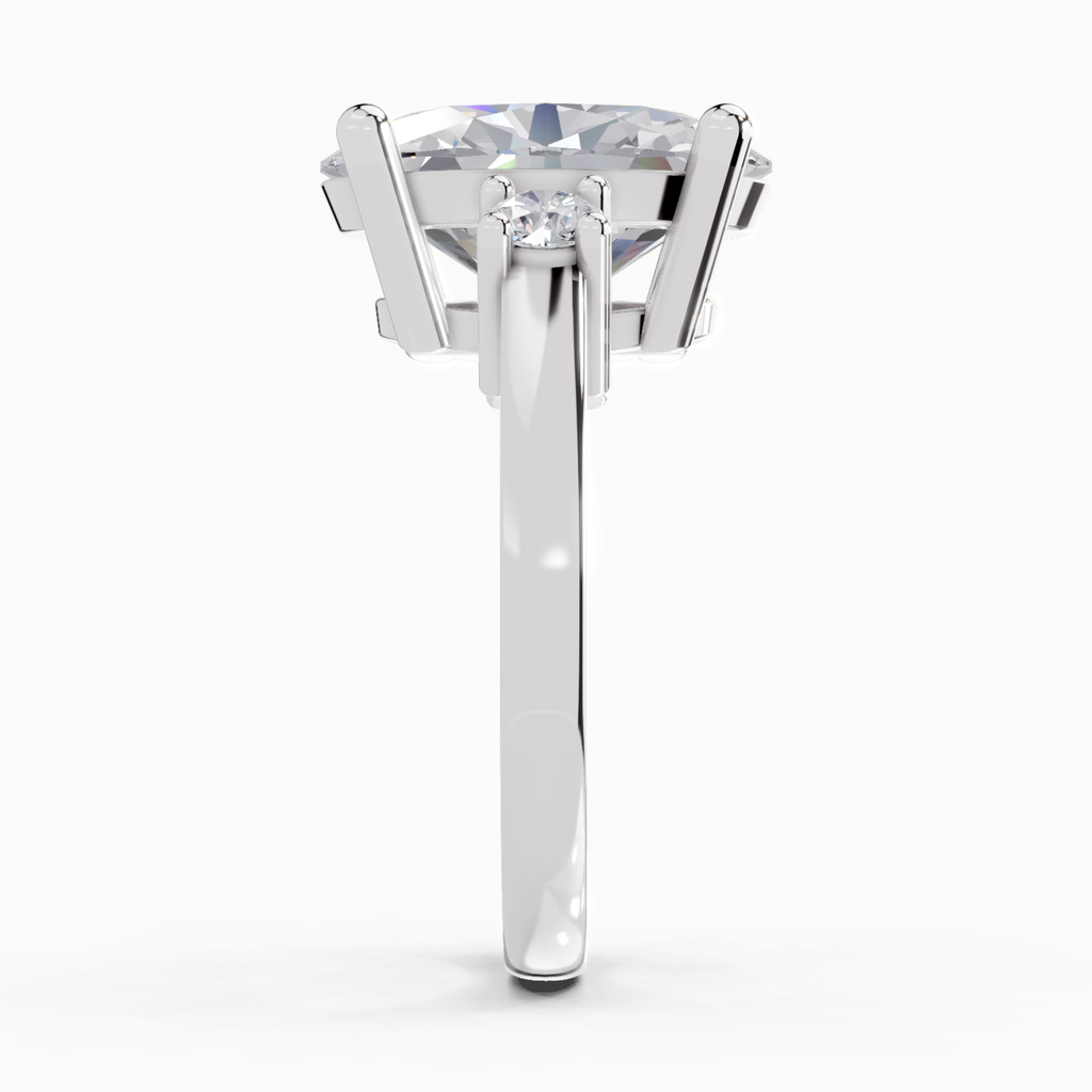 5.23 Carat Oval Trilogy Engagement Ring