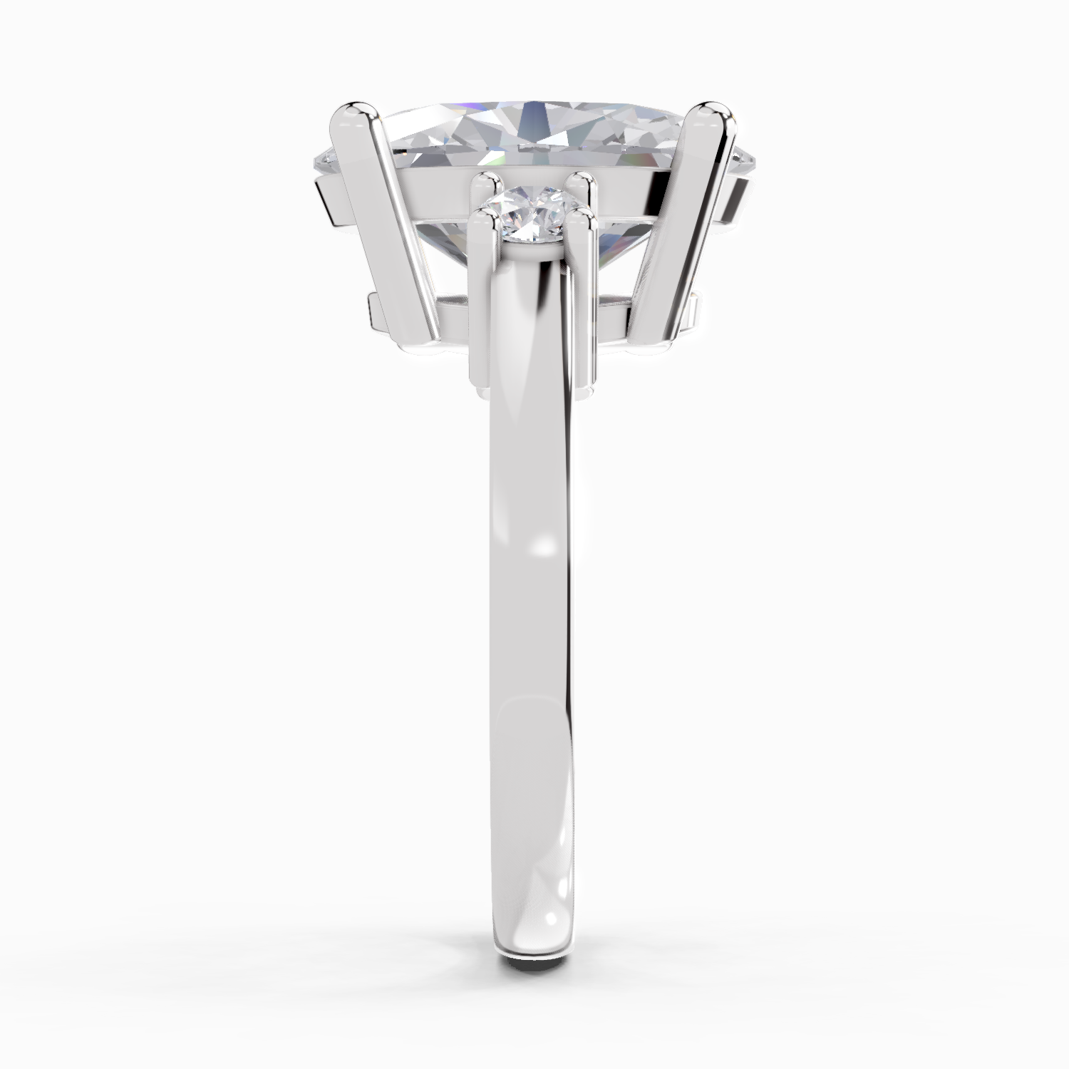 5.23 Carat Oval Trilogy Engagement Ring