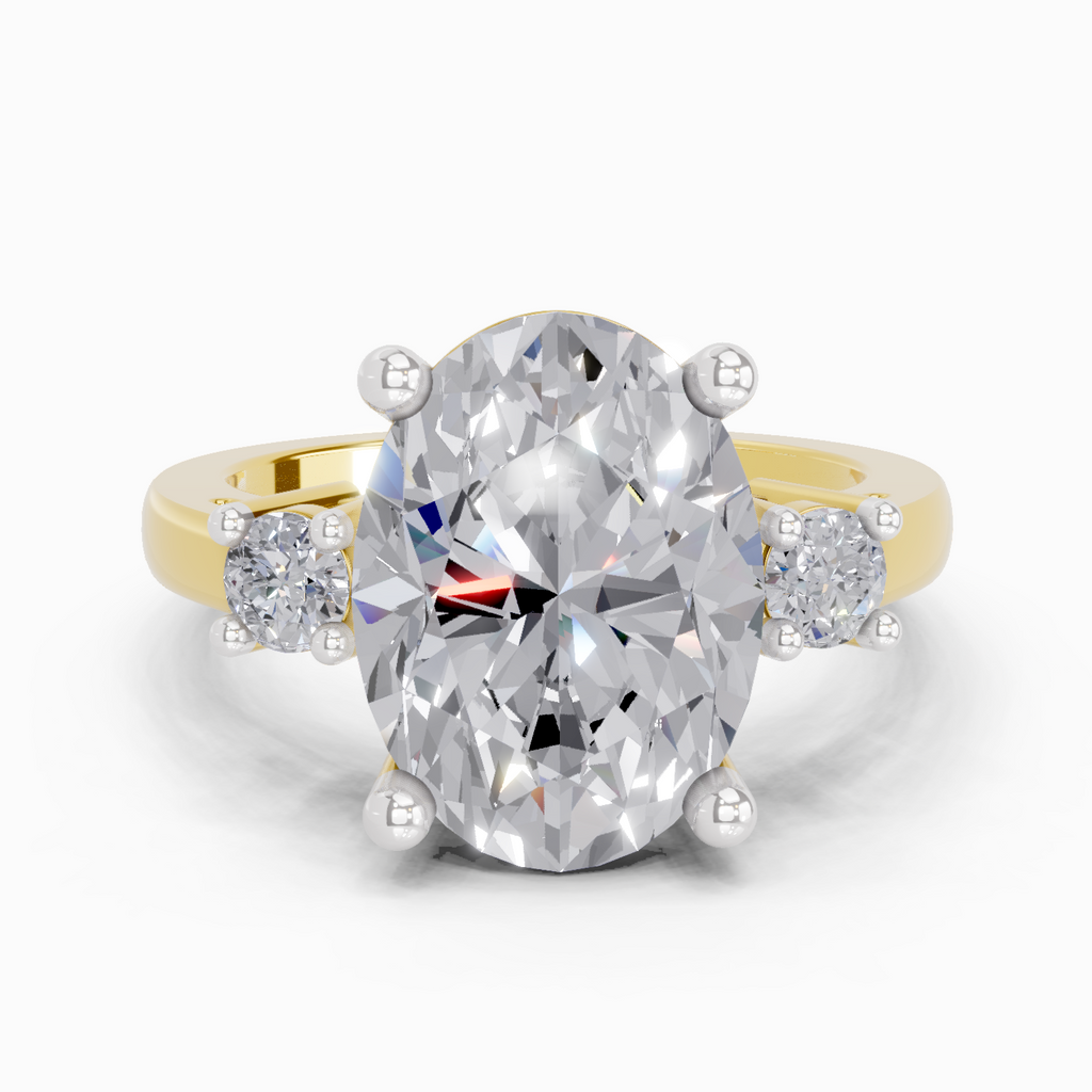 5.23 Carat Oval Trilogy Engagement Ring