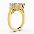 5.23 Carat Oval Trilogy Engagement Ring