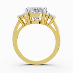 5.23 Carat Oval Trilogy Engagement Ring