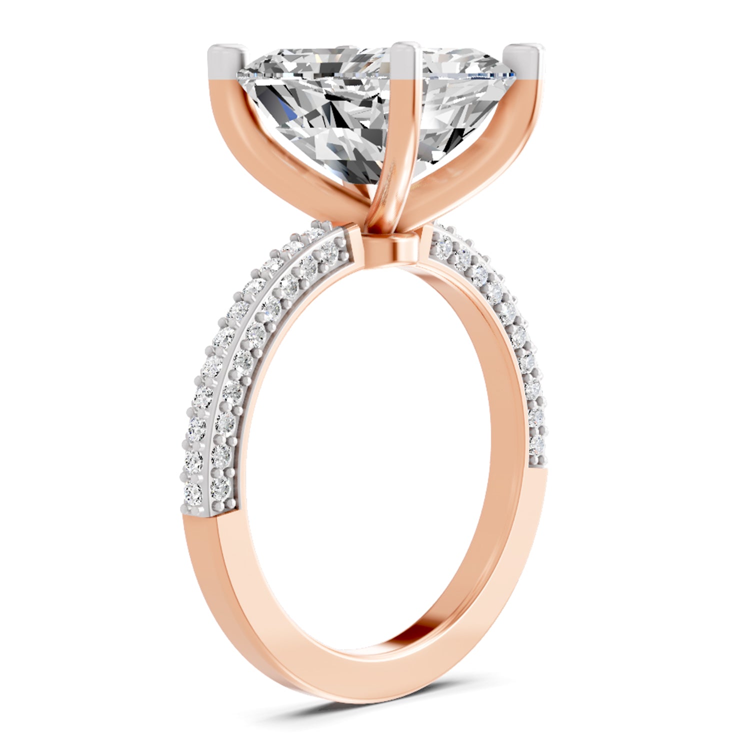 5.37 Ct Emerald Shape Solitaire Diamond Ring