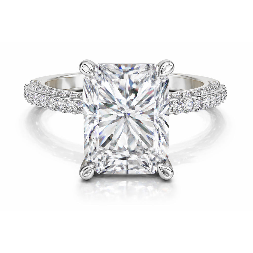 5.37 Ct Emerald Shape Solitaire Diamond Ring
