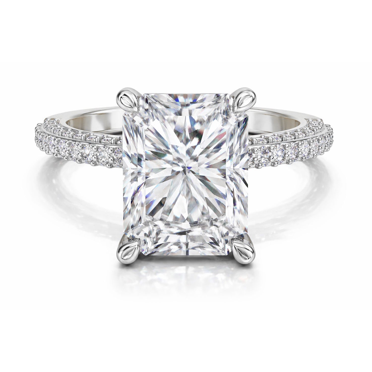 5.37 Ct Emerald Shape Solitaire Diamond Ring