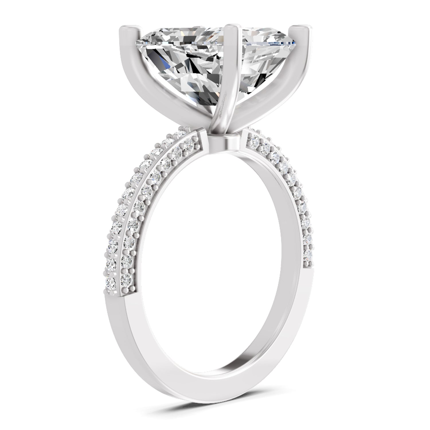 5.37 Ct Emerald Shape Solitaire Diamond Ring