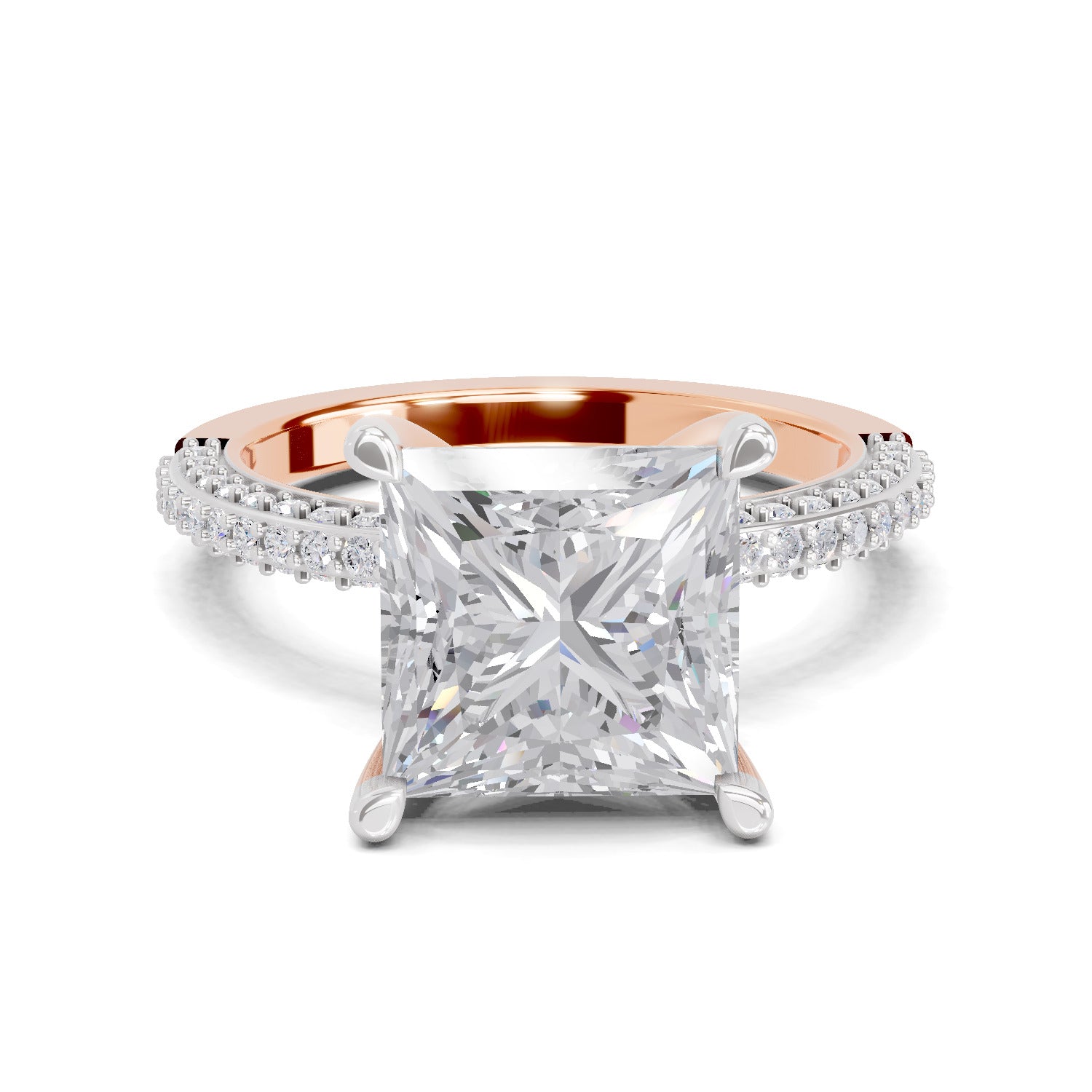 5.37 Ct Emerald Shape Solitaire Diamond Ring