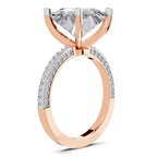 4.37 Ct Princess Shape Solitaire Diamond Ring
